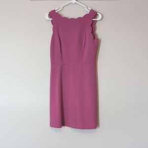 LOFT Pink Scalloped Neckline Mini Dress | 2